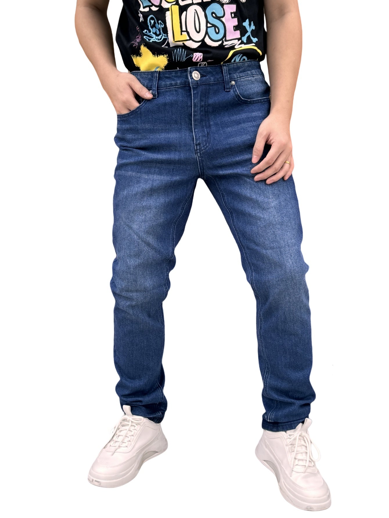 Large-Size Jeans Men Loose Straight Tubes Casual Pants