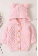 Citgeett Fall Autumn Winter Cute 3D Ear Toddler Boys Girls Knit Hooded Sweater Warm Coat Outerwear