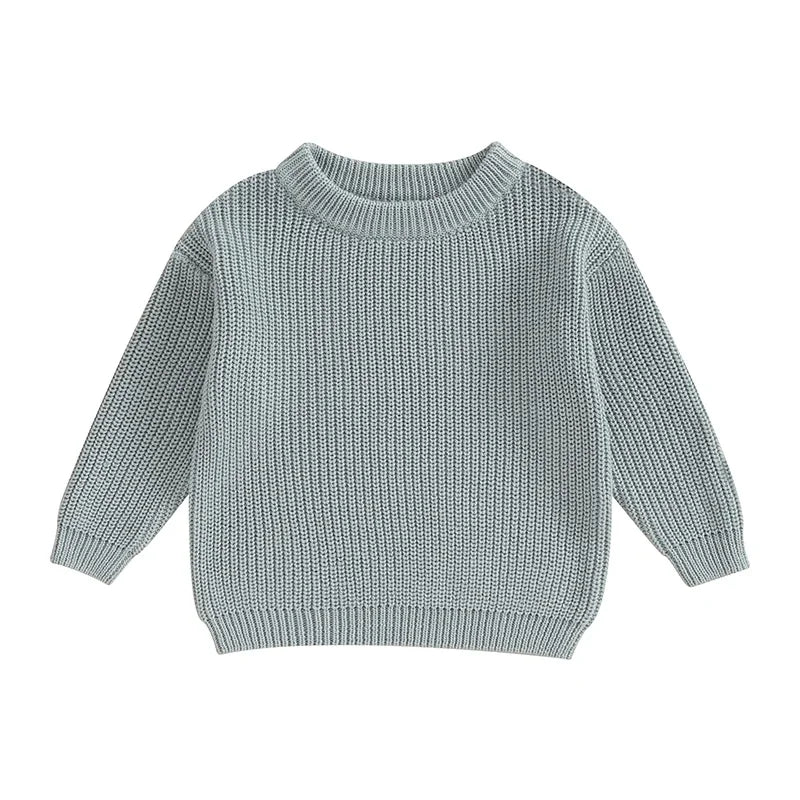 Lioraitiin Toddler Baby Knit Sweater Round Neck Long Sleeve Pullover Sweatshirt for Fall and Winter