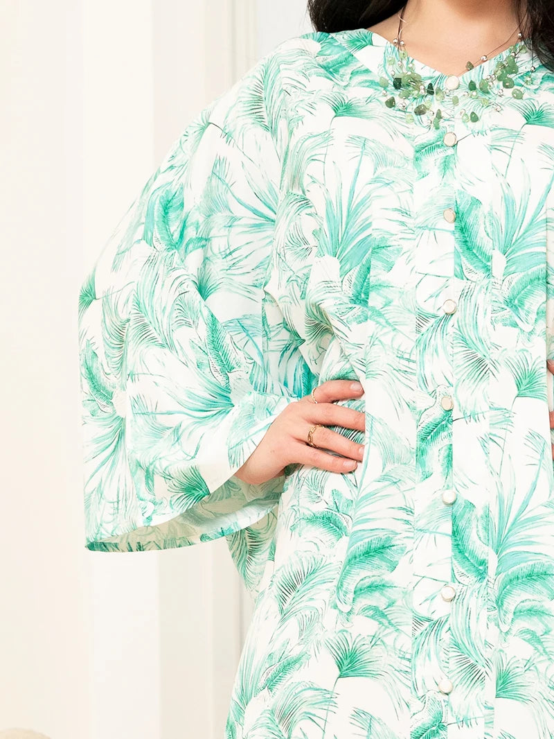 2025 Spring Summer Collection Boho Riche V Neck Pocket Batwing Sleeve Long Dress Feminine Fit Vacation Style