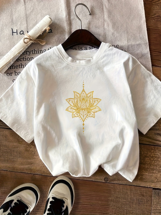 Teenage Girl Peilis Pattern Printed Casual Short Sleeve Shirt