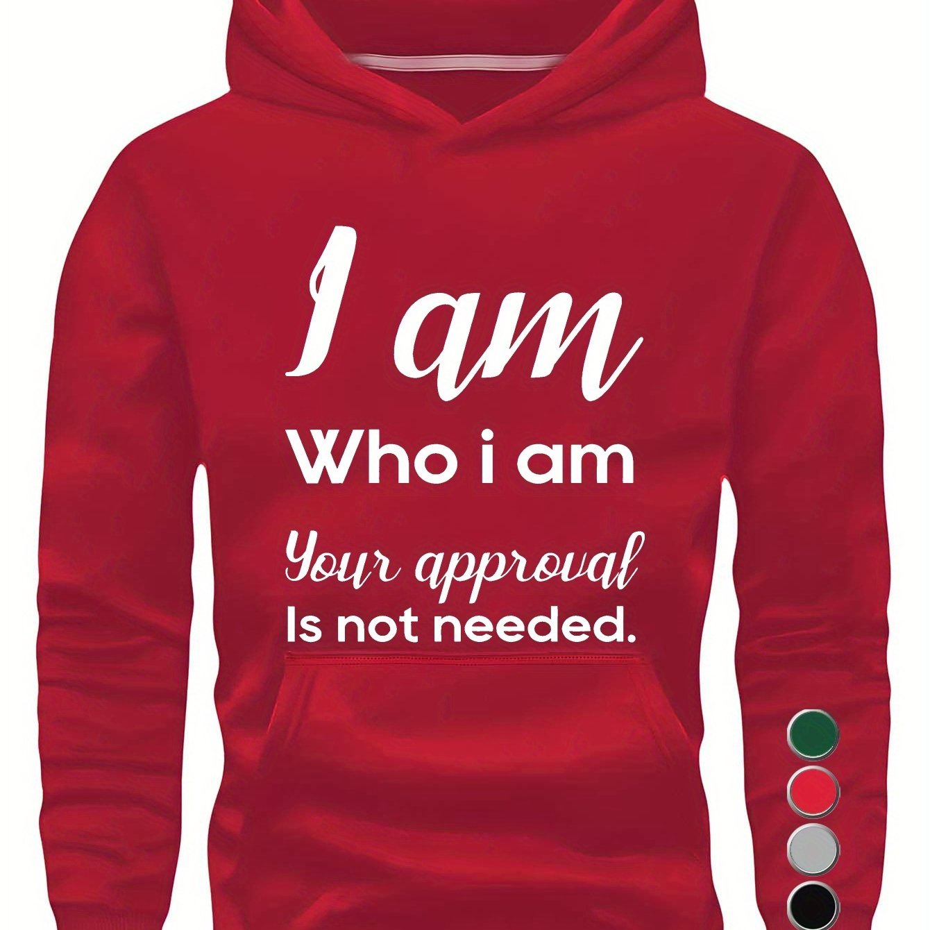 WHO I AM Young Man Hoodies Sweatshirt for Casual Wear