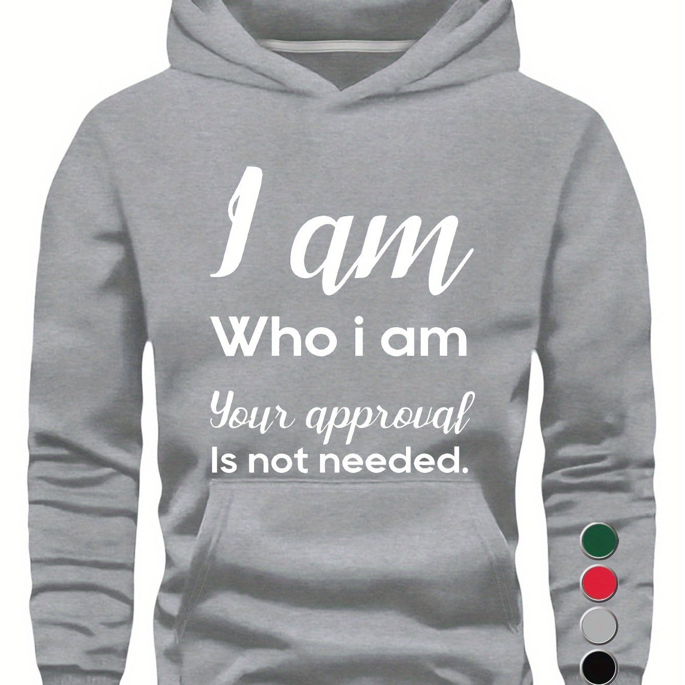 WHO I AM Young Man Hoodies Sweatshirt for Casual Wear
