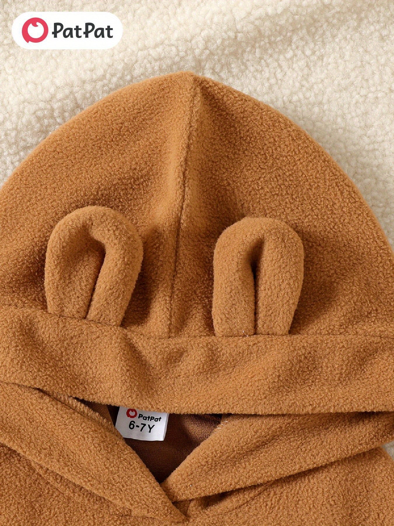 PatPat 2pcs Kid/Toddler Girl Polar Fleece Hoodie Set for Outdoor