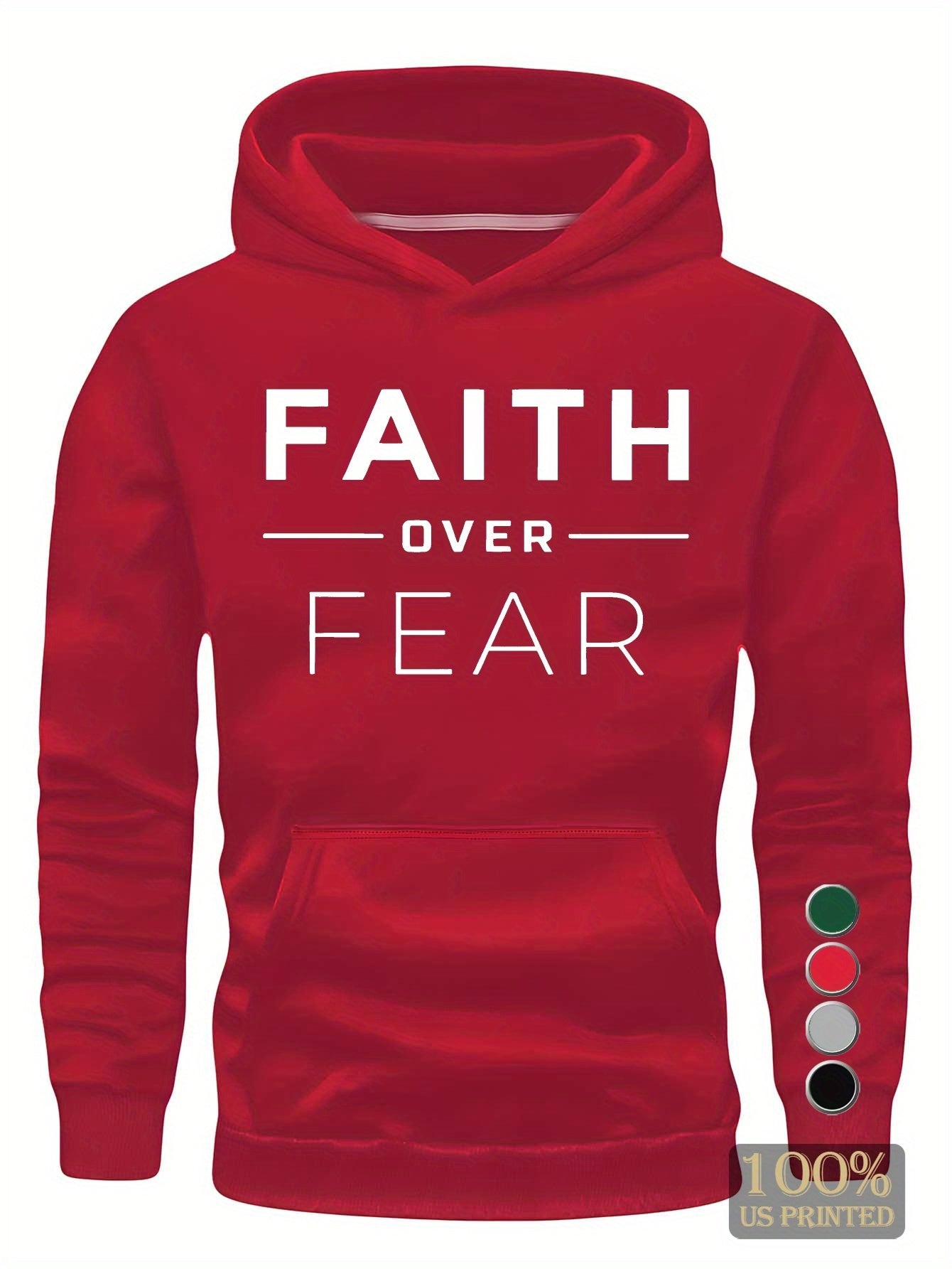 Faith Over Fear Young for Man Hoodies Sweatshirt Casual