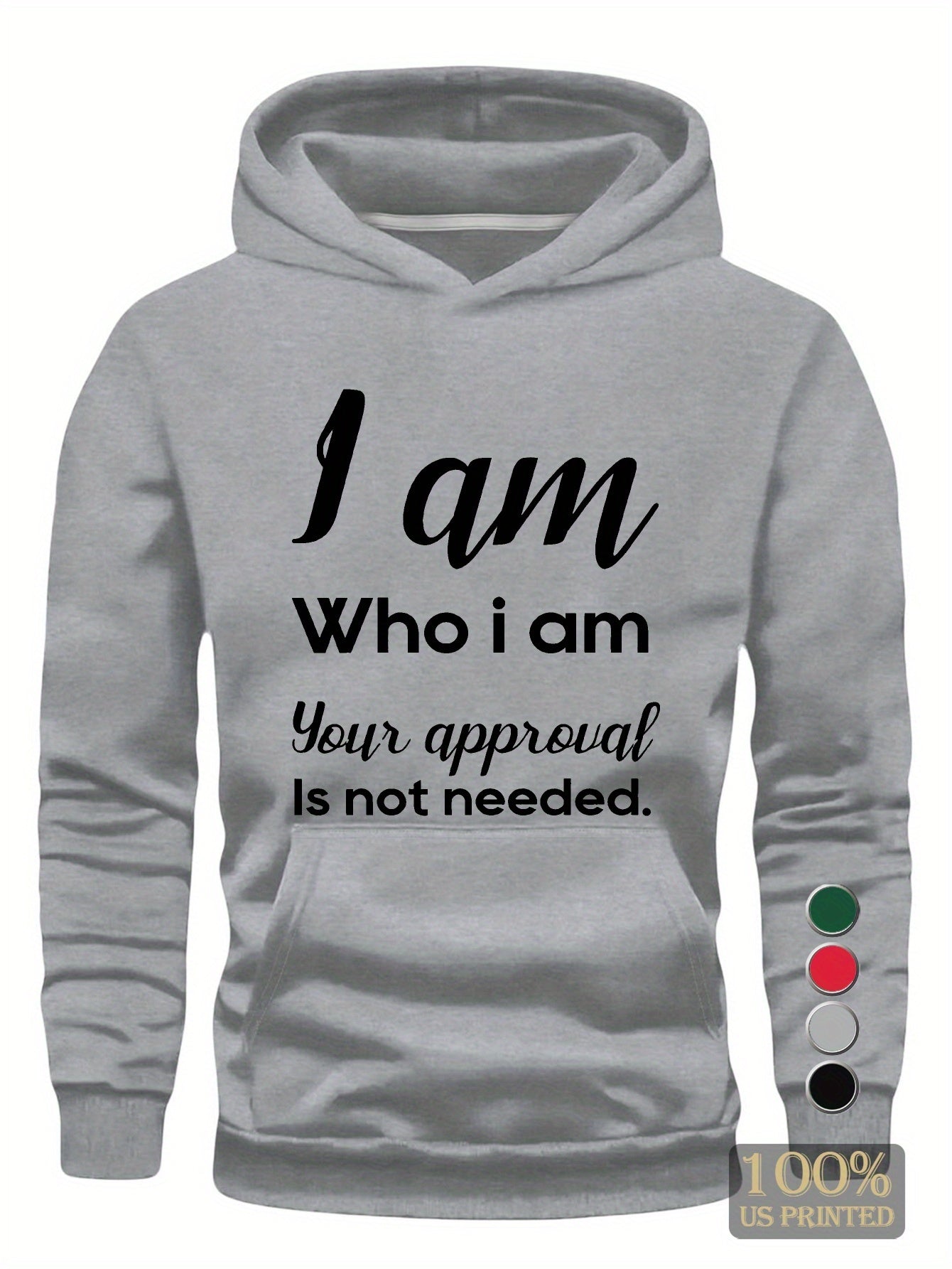 WHO I AM Young Man Hoodies Sweatshirt for Casual Wear