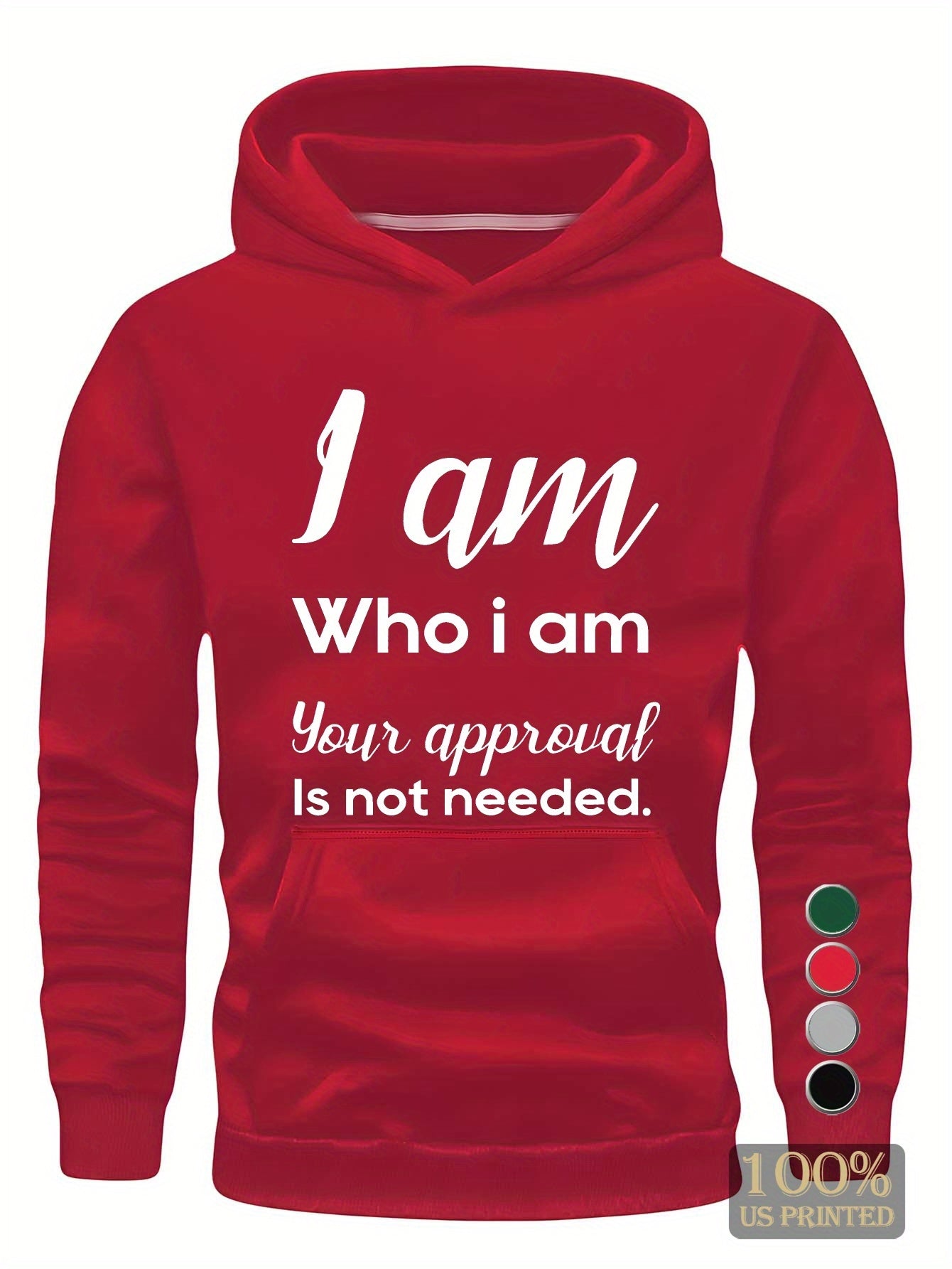 WHO I AM Young Man Hoodies Sweatshirt for Casual Wear
