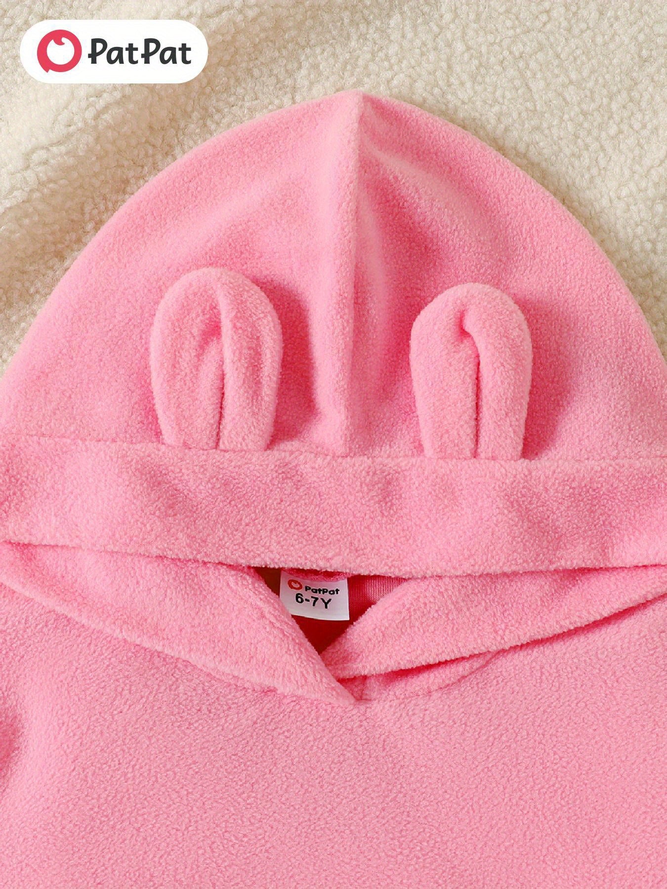 PatPat 2pcs Kid/Toddler Girl Polar Fleece Hoodie Set for Outdoor