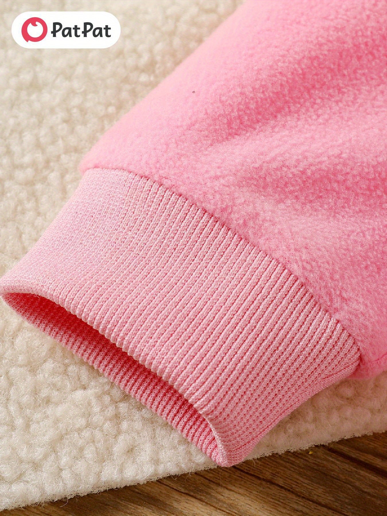 PatPat 2pcs Kid/Toddler Girl Polar Fleece Hoodie Set for Outdoor