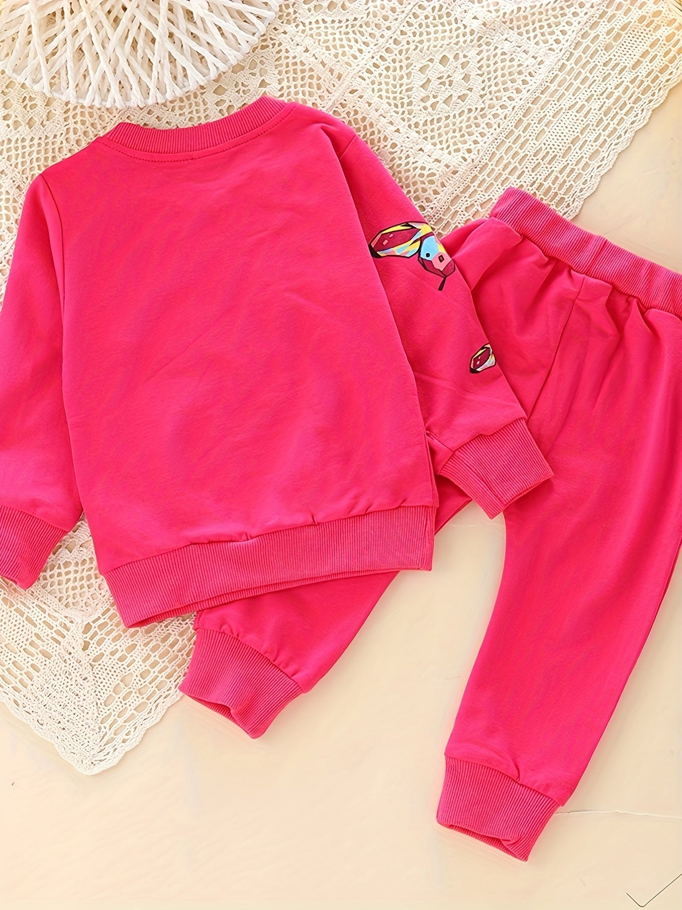 Spring and Autumn Girls' New Butterfly Two Piece Set