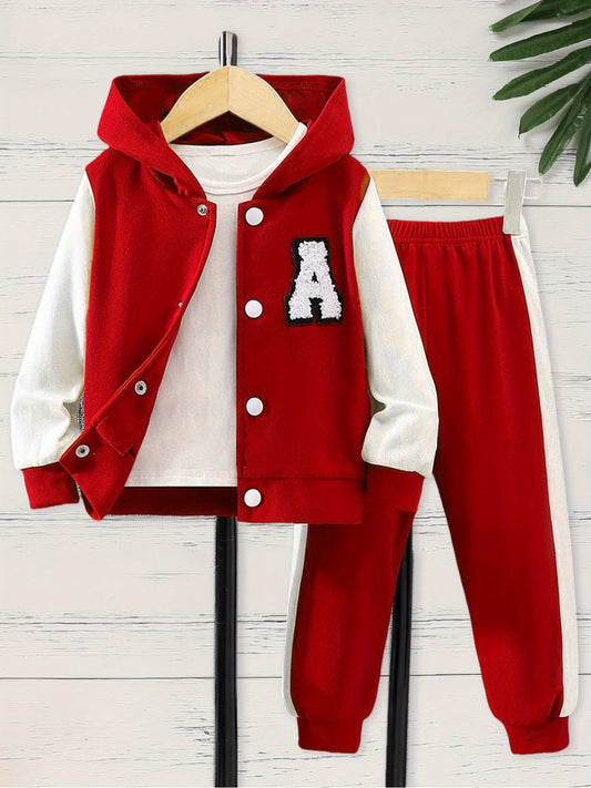 Chic Youngsters Girl's 2pcs Outfit Purple & White Hoodie Set