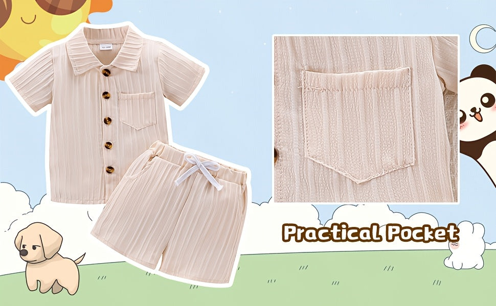 Baby Boy Clothes Summer Shorts Set Short Sleeved Shirt Top 12 Months-5T Without Tee