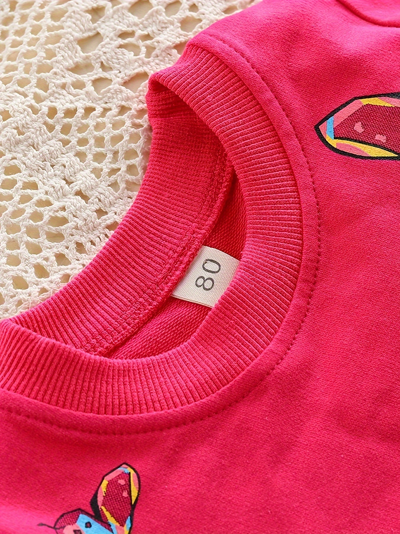 Spring and Autumn Girls' New Butterfly Two Piece Set