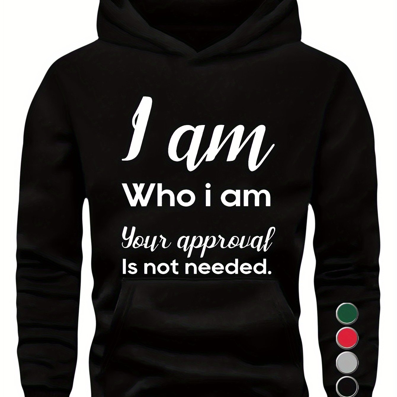 WHO I AM Young Man Hoodies Sweatshirt for Casual Wear