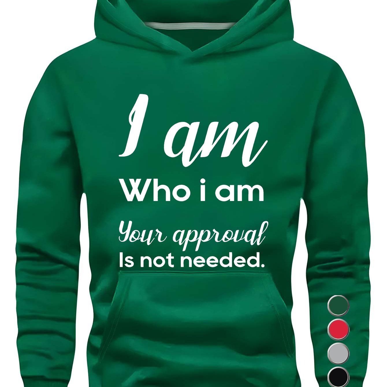 WHO I AM Young Man Hoodies Sweatshirt for Casual Wear