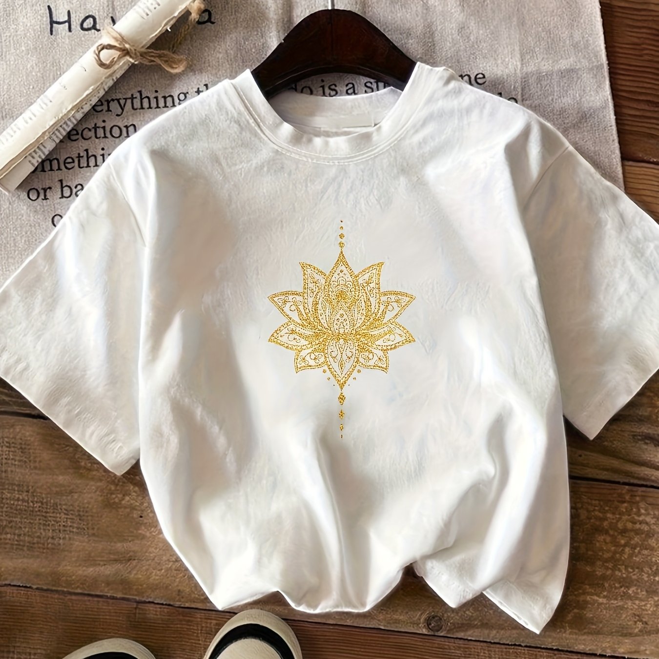 Teenage Girl Peilis Pattern Printed Casual Short Sleeve Shirt