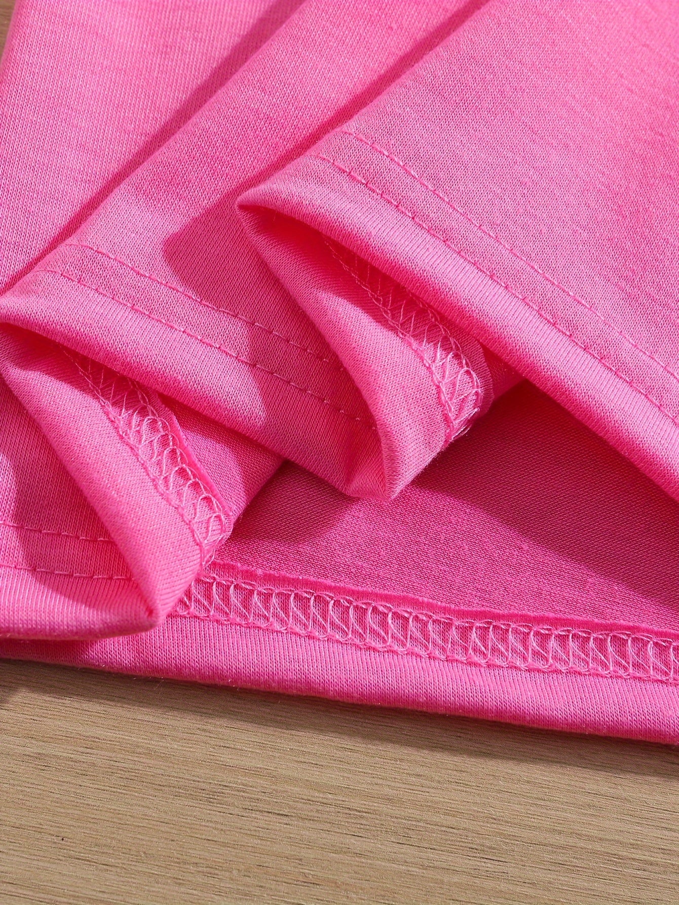 7-Piece Set of Girls' Solid Short-Sleeved T-Shirts