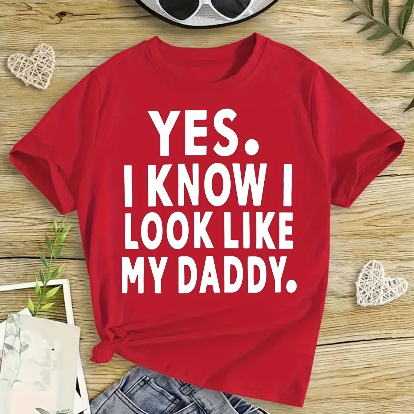 Girls' I Know I Look Like My Daddy Graphic Tee 100% Cotton
