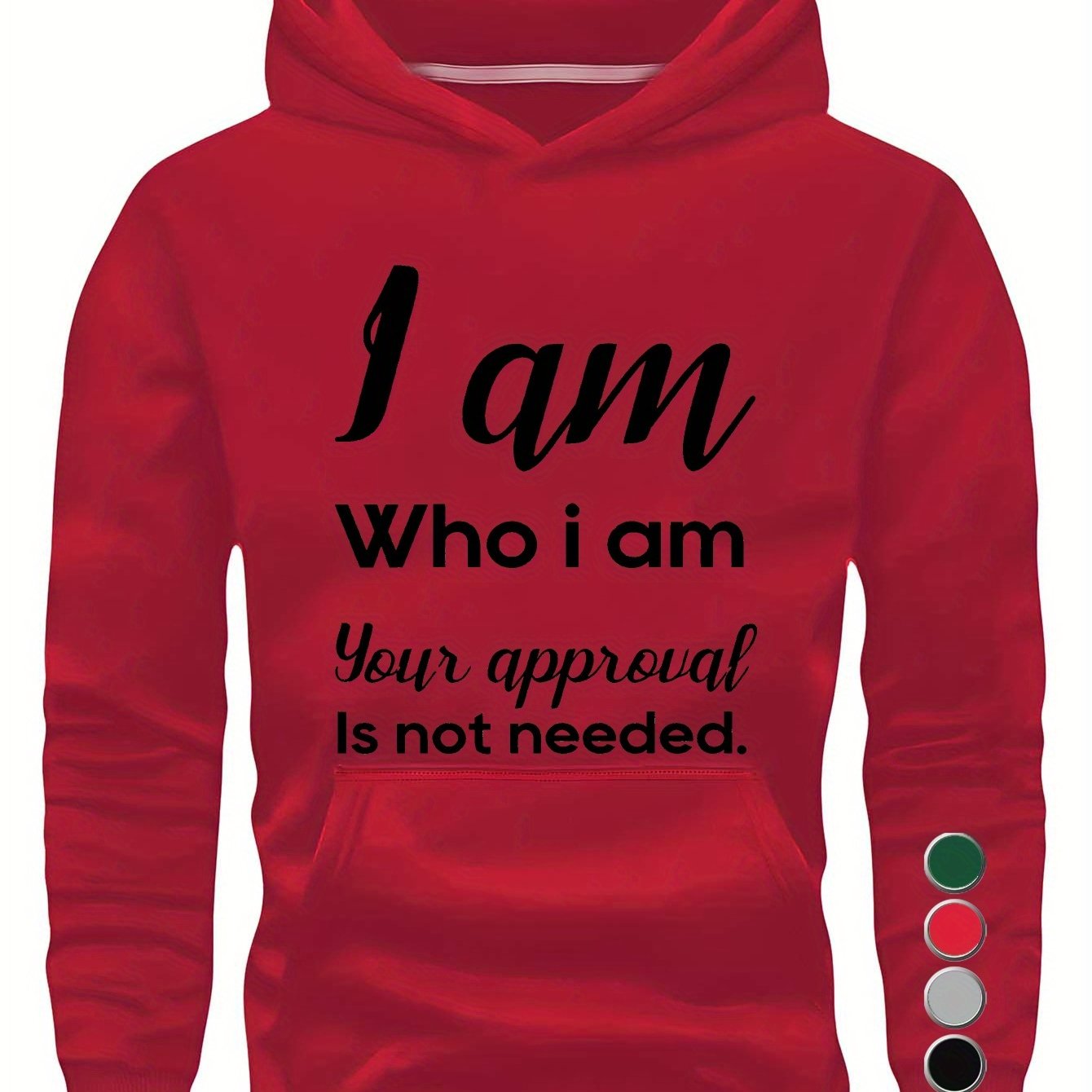 WHO I AM Young Man Hoodies Sweatshirt for Casual Wear