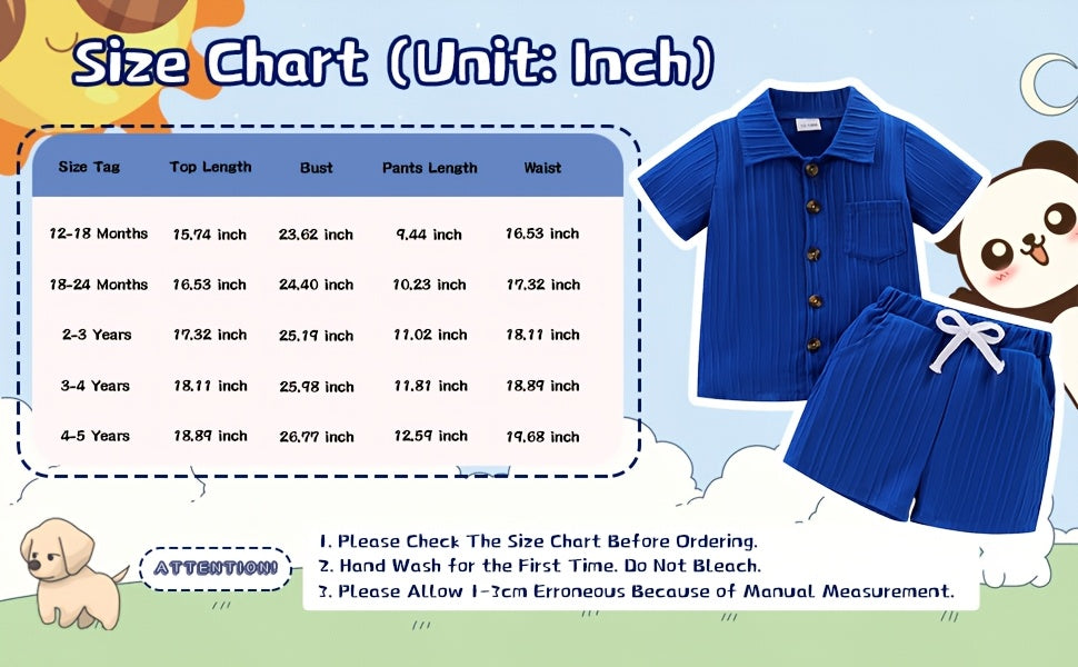 Baby Boy Clothes Summer Shorts Set Short Sleeved Shirt Top 12 Months-5T Without Tee