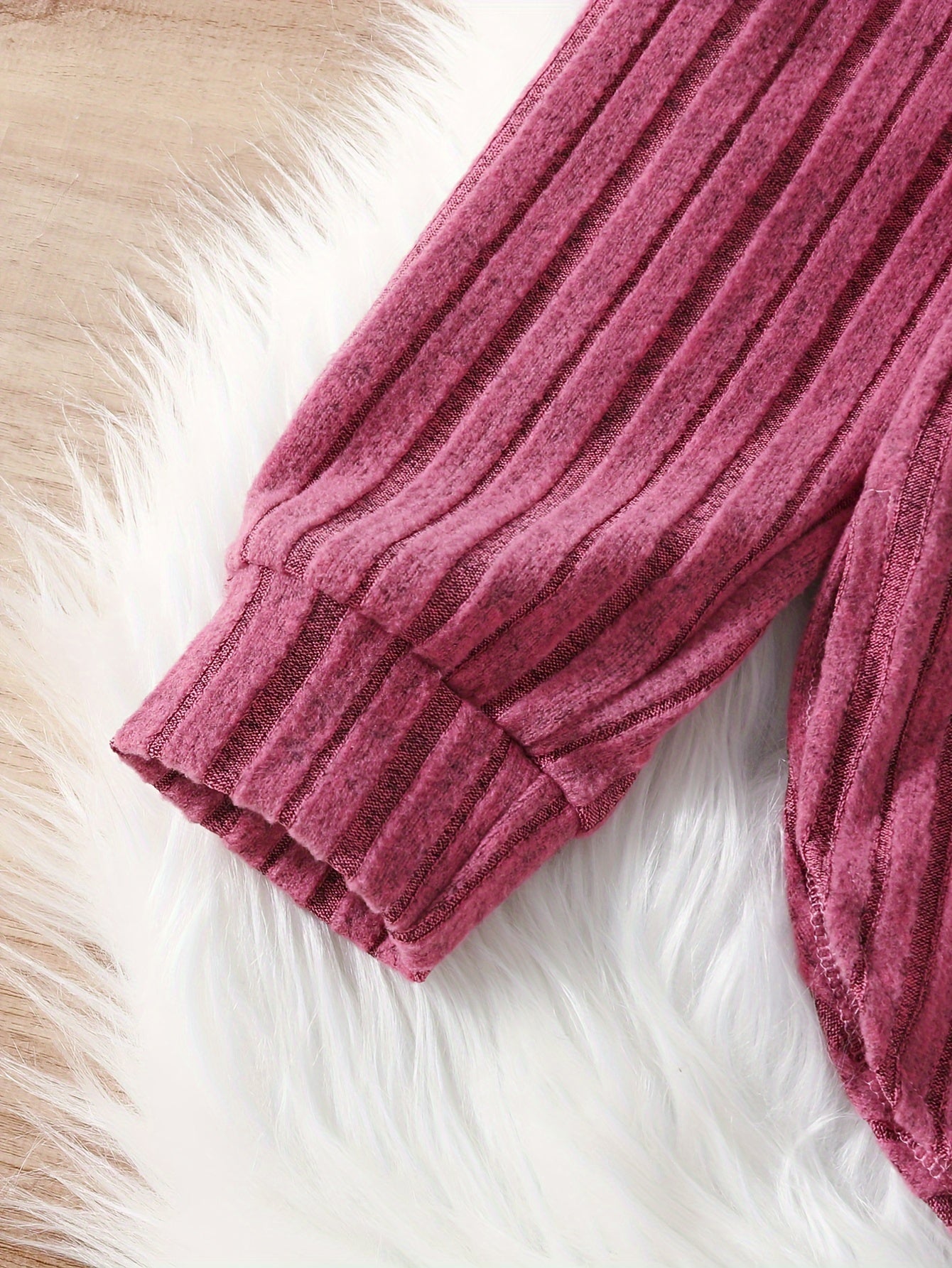 2 Piece Cute Girls Spring and Autumn Texture Hoodie Brushed Warm Pants