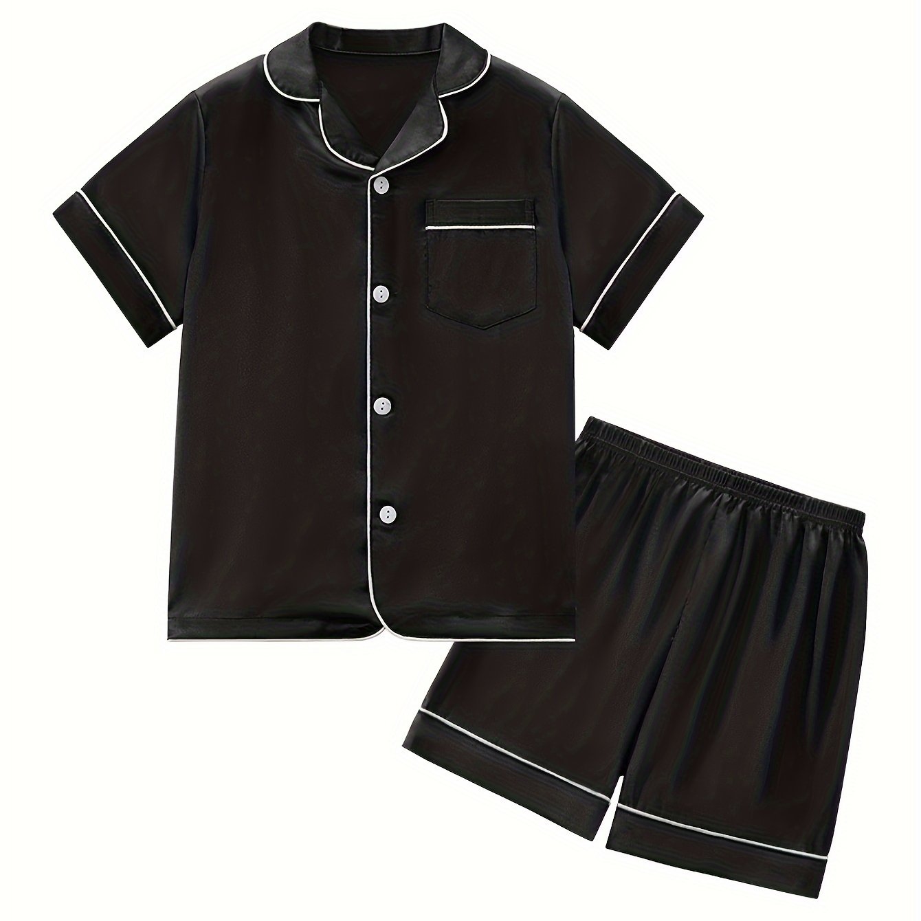 Girls Summer Outfit Solid Color T-Shirt Shorts Set 2pcs Clothes Set 4-14Y