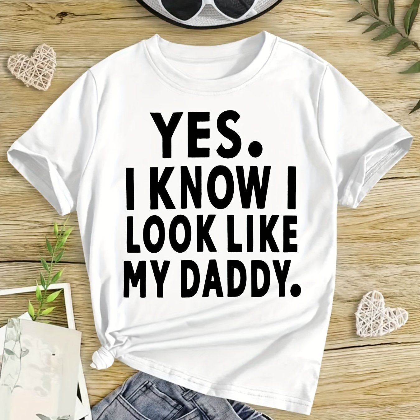 Girls' I Know I Look Like My Daddy Graphic Tee 100% Cotton