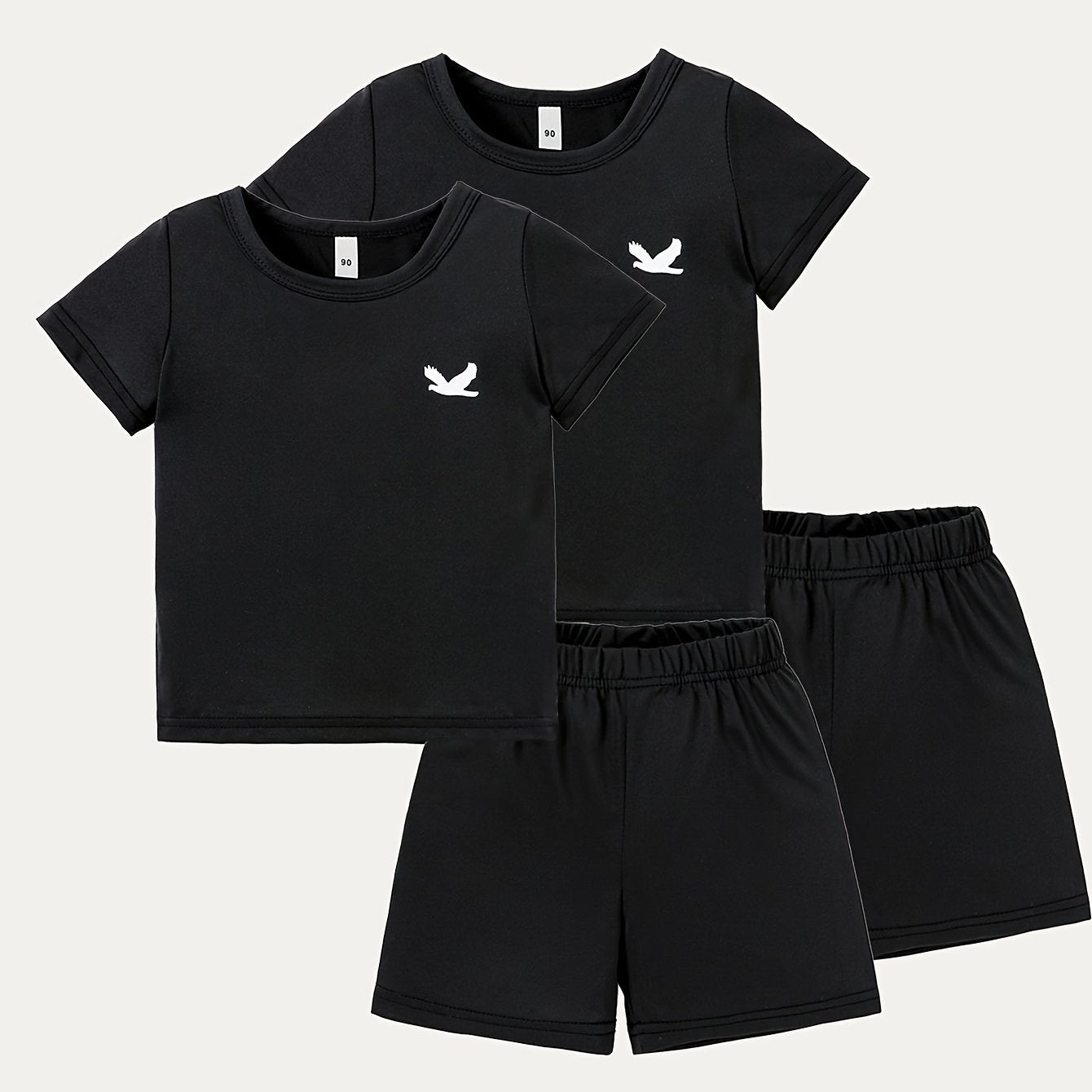4PCS -  Boys' And Girls' Shirt and Shorts Set