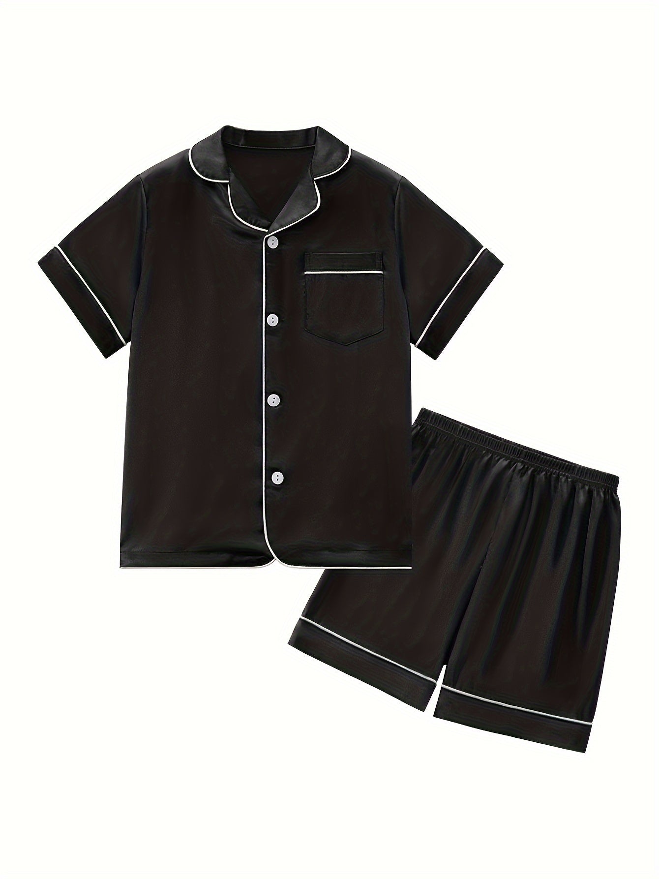 Girls Summer Outfit Solid Color T-Shirt Shorts Set 2pcs Clothes Set 4-14Y