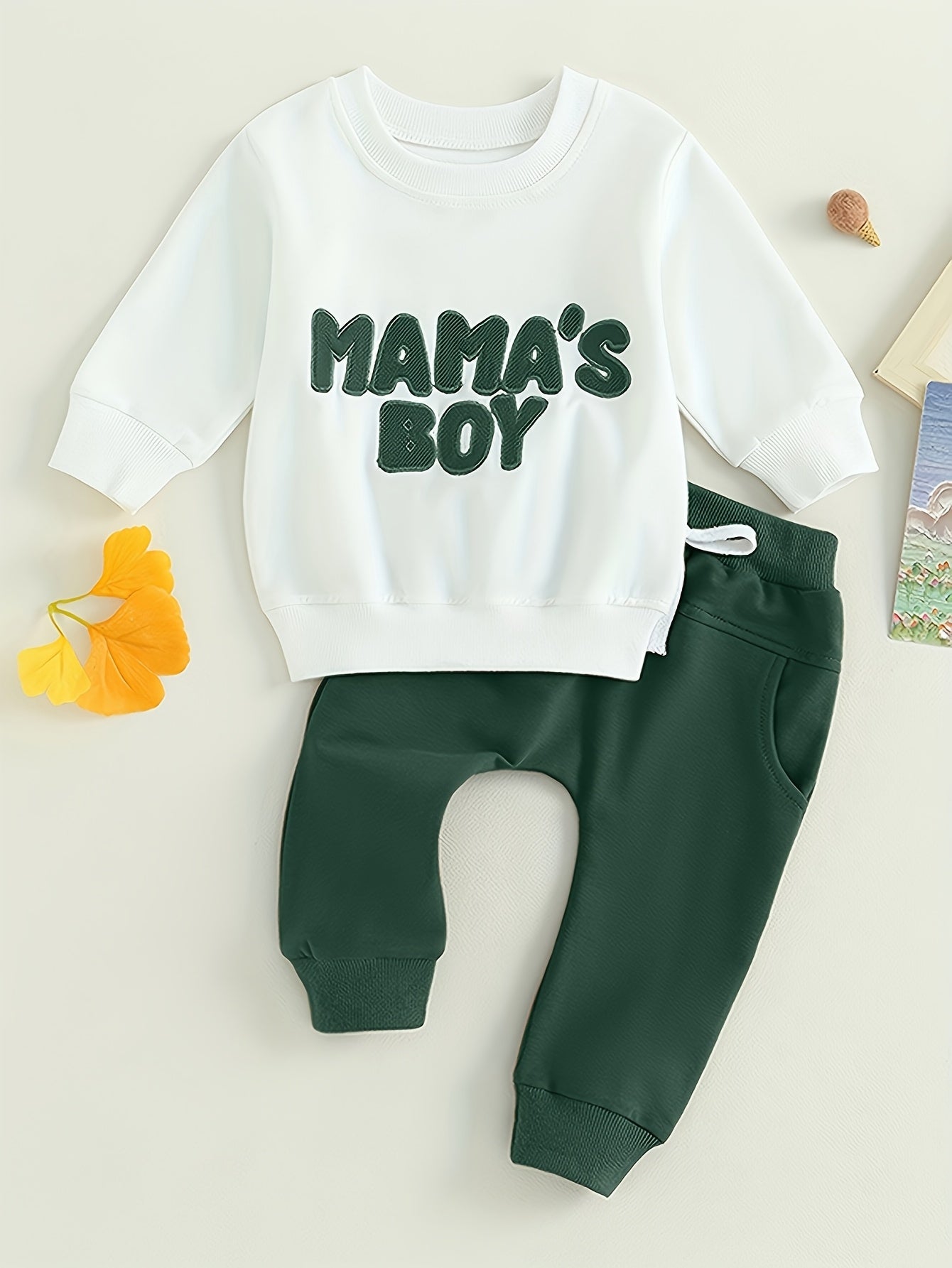 Toddler Baby Boy Clothes Mama's Boy Print Long Sleeve Set