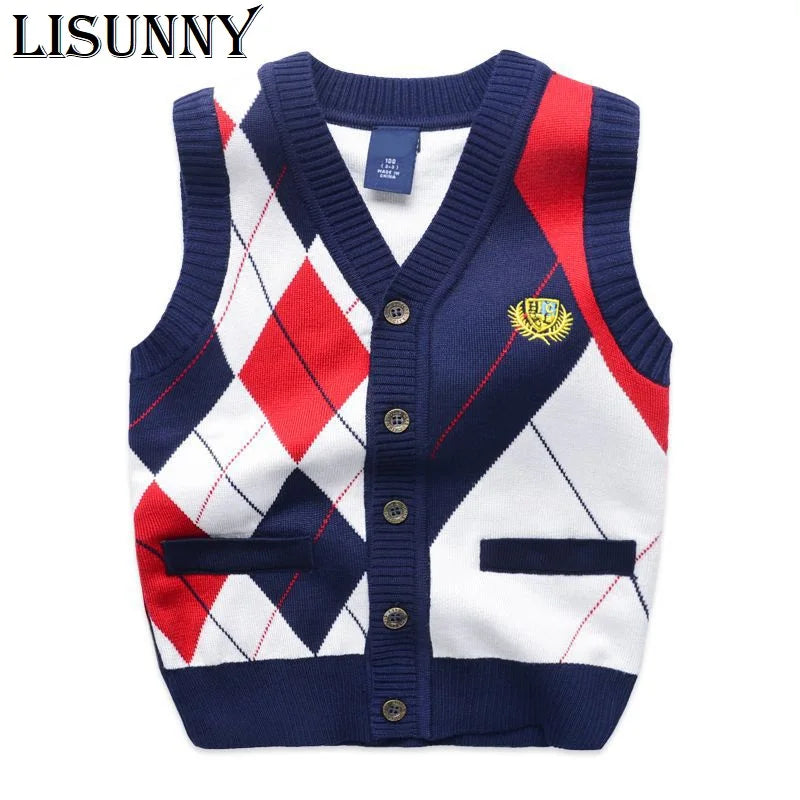 2025 Autumn Spring Kids Boy Sweater Vest Girl Clothing