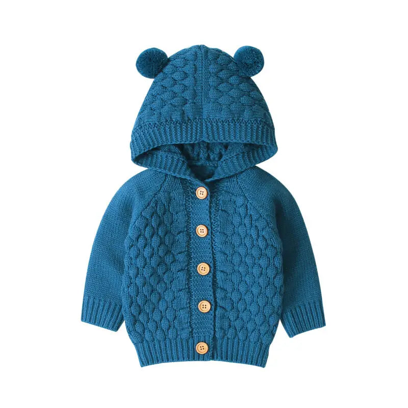 Citgeett Fall Autumn Winter Cute 3D Ear Toddler Boys Girls Knit Hooded Sweater Warm Coat Outerwear
