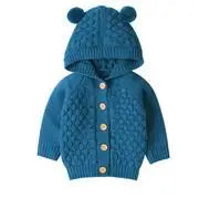 Citgeett Fall Autumn Winter Cute 3D Ear Toddler Boys Girls Knit Hooded Sweater Warm Coat Outerwear