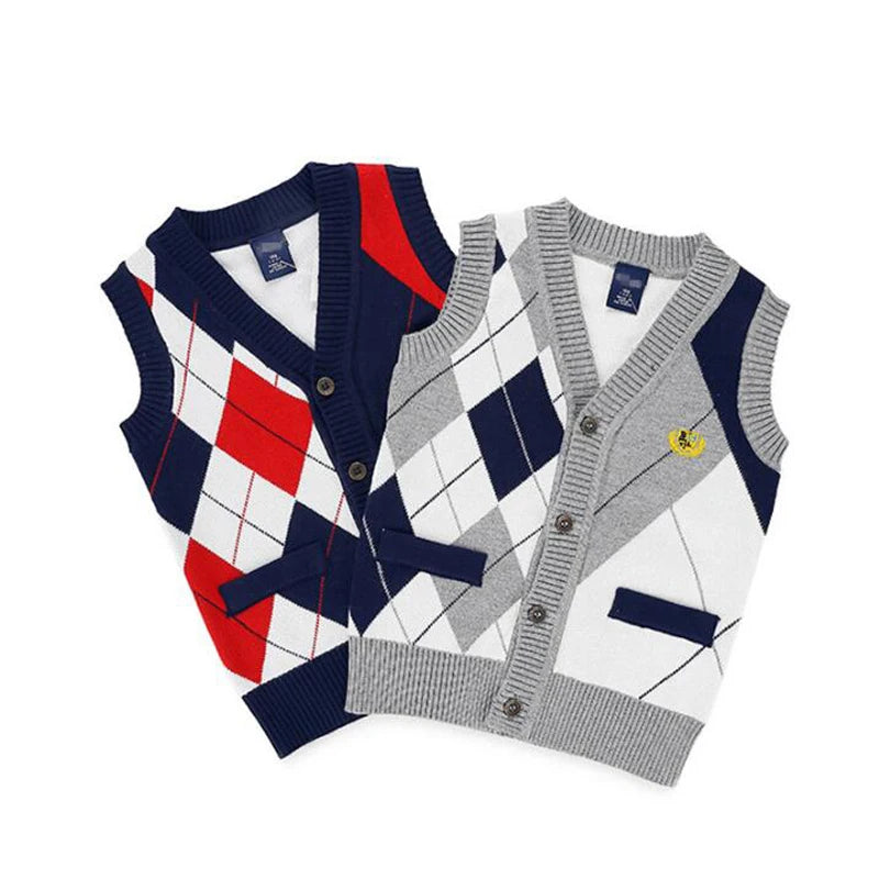 2025 Autumn Spring Kids Boy Sweater Vest Girl Clothing