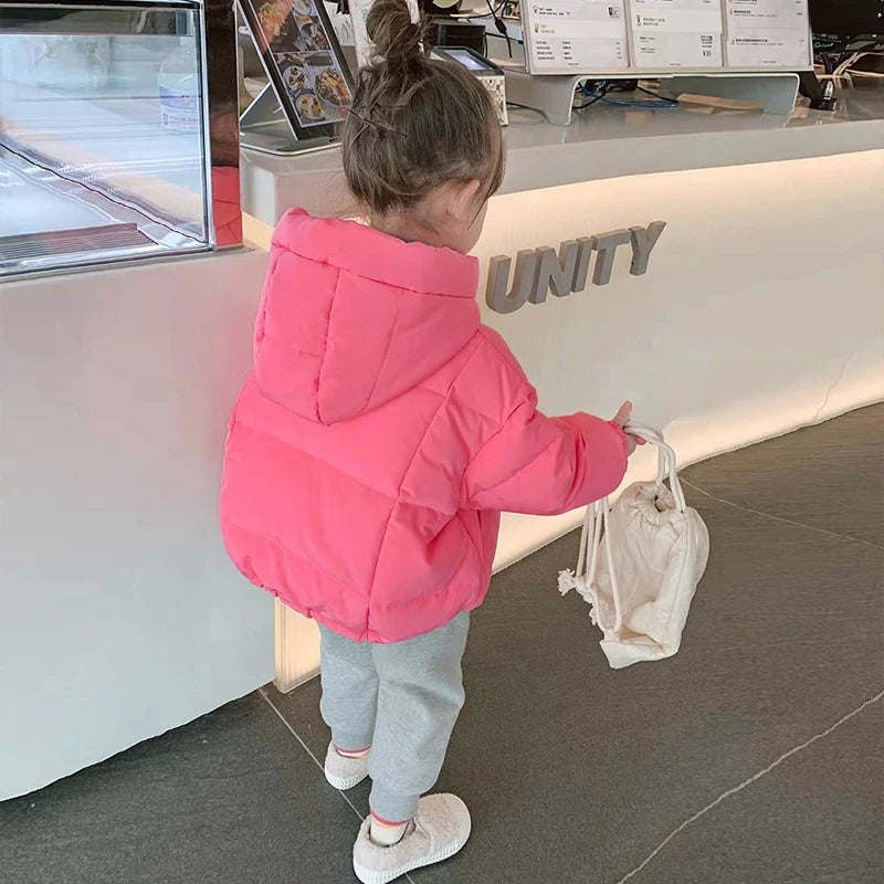 Children's Thick Padded Coat Winter Baby Boys Girls Cotton Padded Parka Thicken Warm Long Jackets Toddler Kids Outerwear