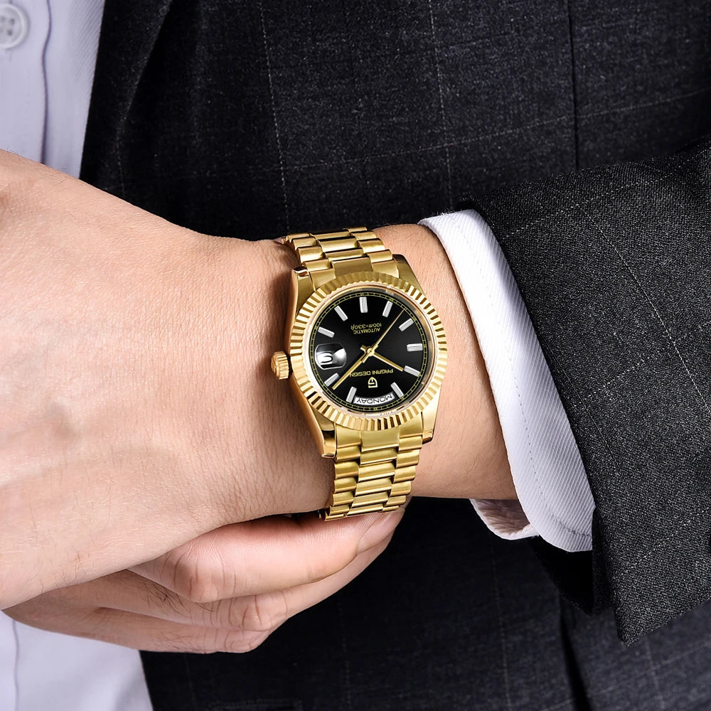 2025 New PAGANI DESIGN DD36 Mens Mechanical Watches Gold Luxury Automatic Watch For Men AR Sapphire Mirror Waterproof Gift Clock
