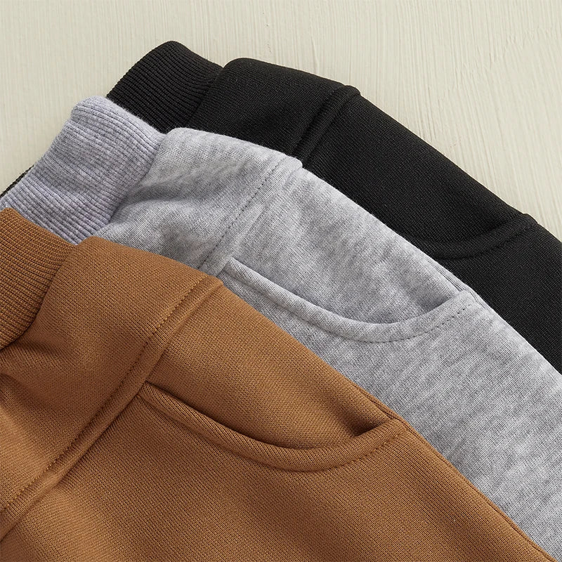 Infant Boys Jogger Pants 3 Pack Soft Cotton Blend Trousers