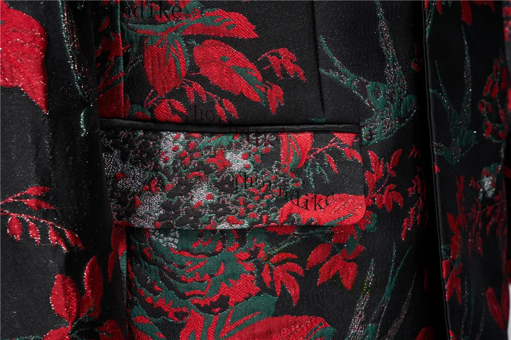 Thorndike 2023 New Design Burgundy Suits for Men 2 Piece Blazer Set Casual Double Breasted Travel Wear Jacket and Pant