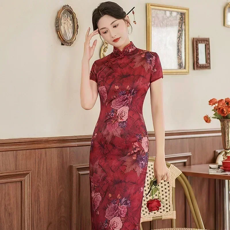 Ethnic Style Vintage Qipao Dresses For Women New Fashion