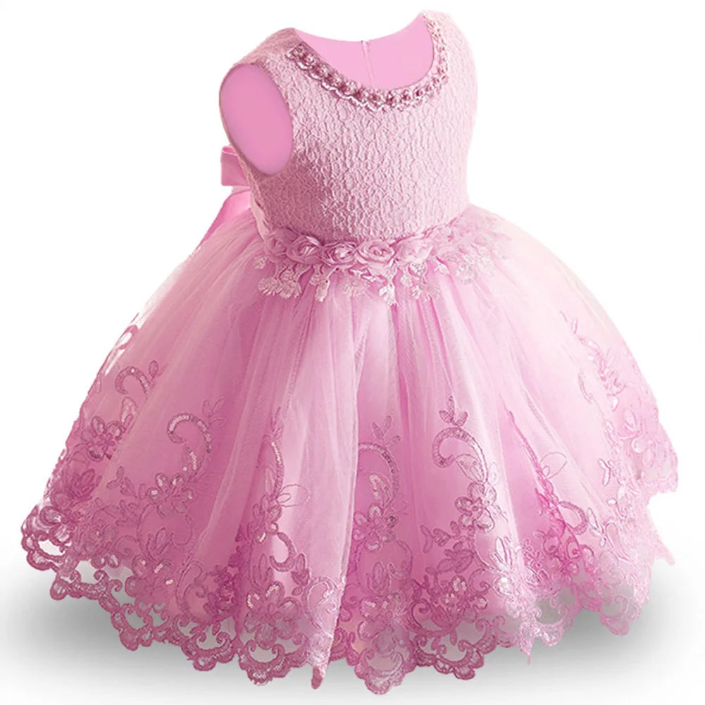 Embroidery Baby Girls Sequin Tutu Dress Toddler Kids