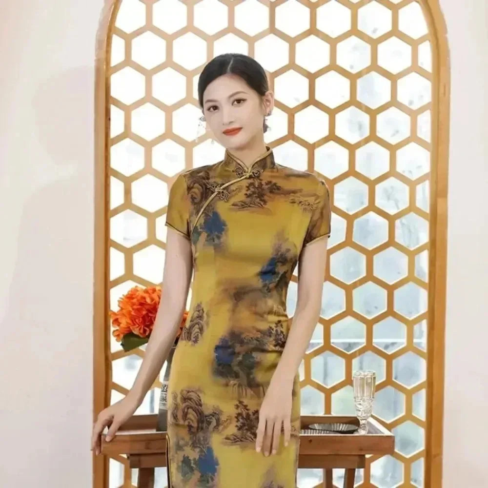 Ethnic Style Vintage Qipao Dresses For Women New Fashion