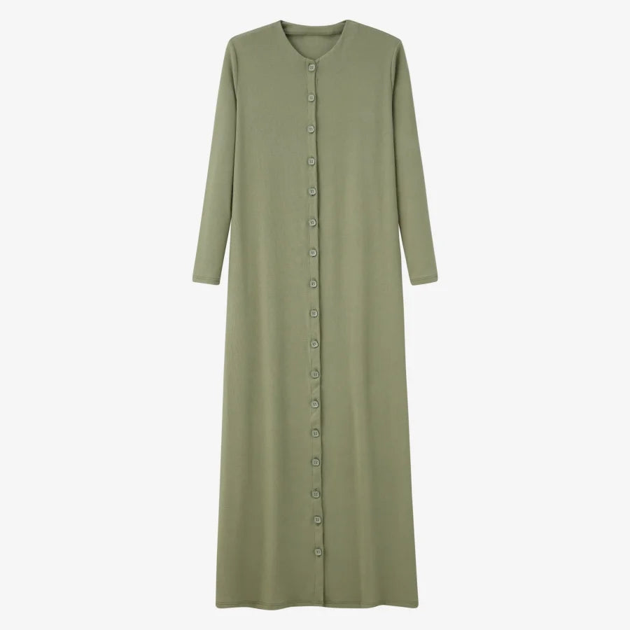 AS 2025 summer woman dress comfortable ribbing maxi button dress  lady clothes