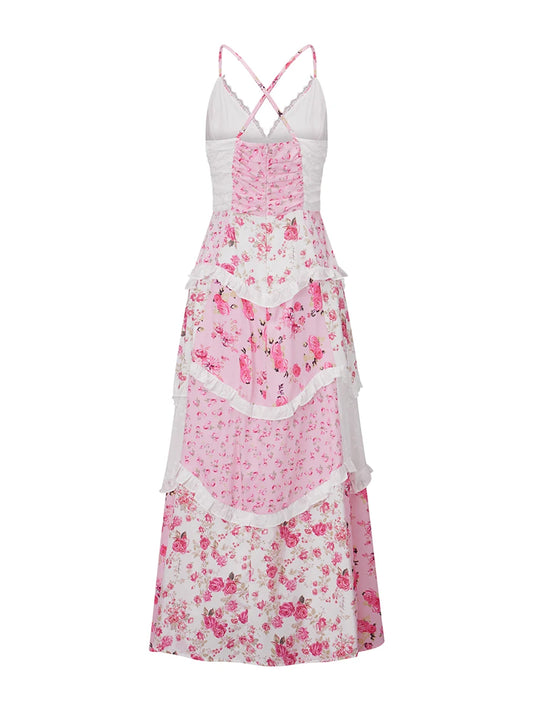 Elegant Boho Chic Maxi Dress with Floral Print for Summer