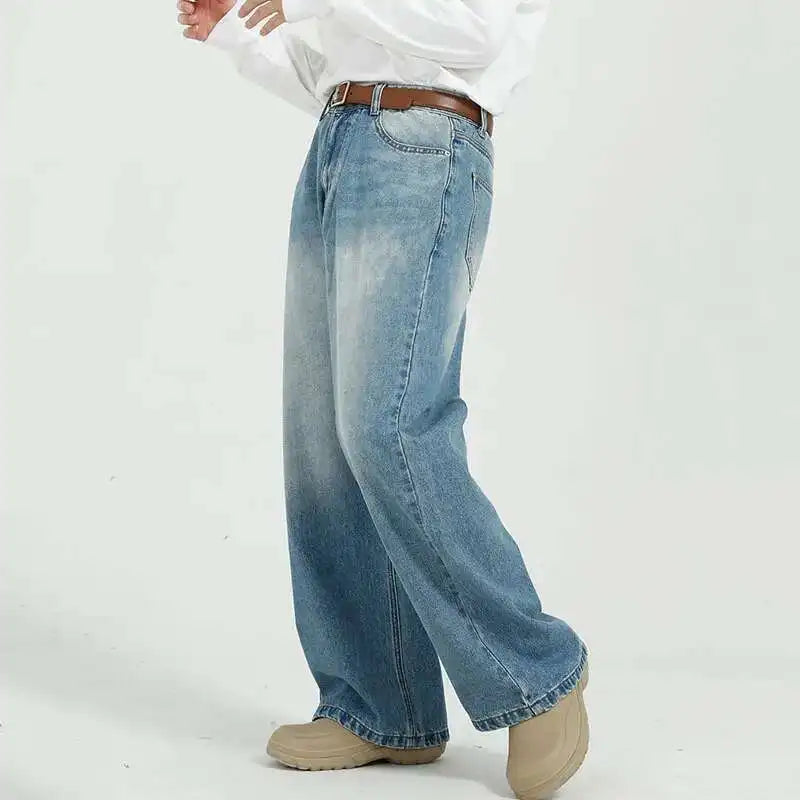 IEFB Men's Casual Gradient Color Denim Jeans with Pockets Button Closure Spring 2024