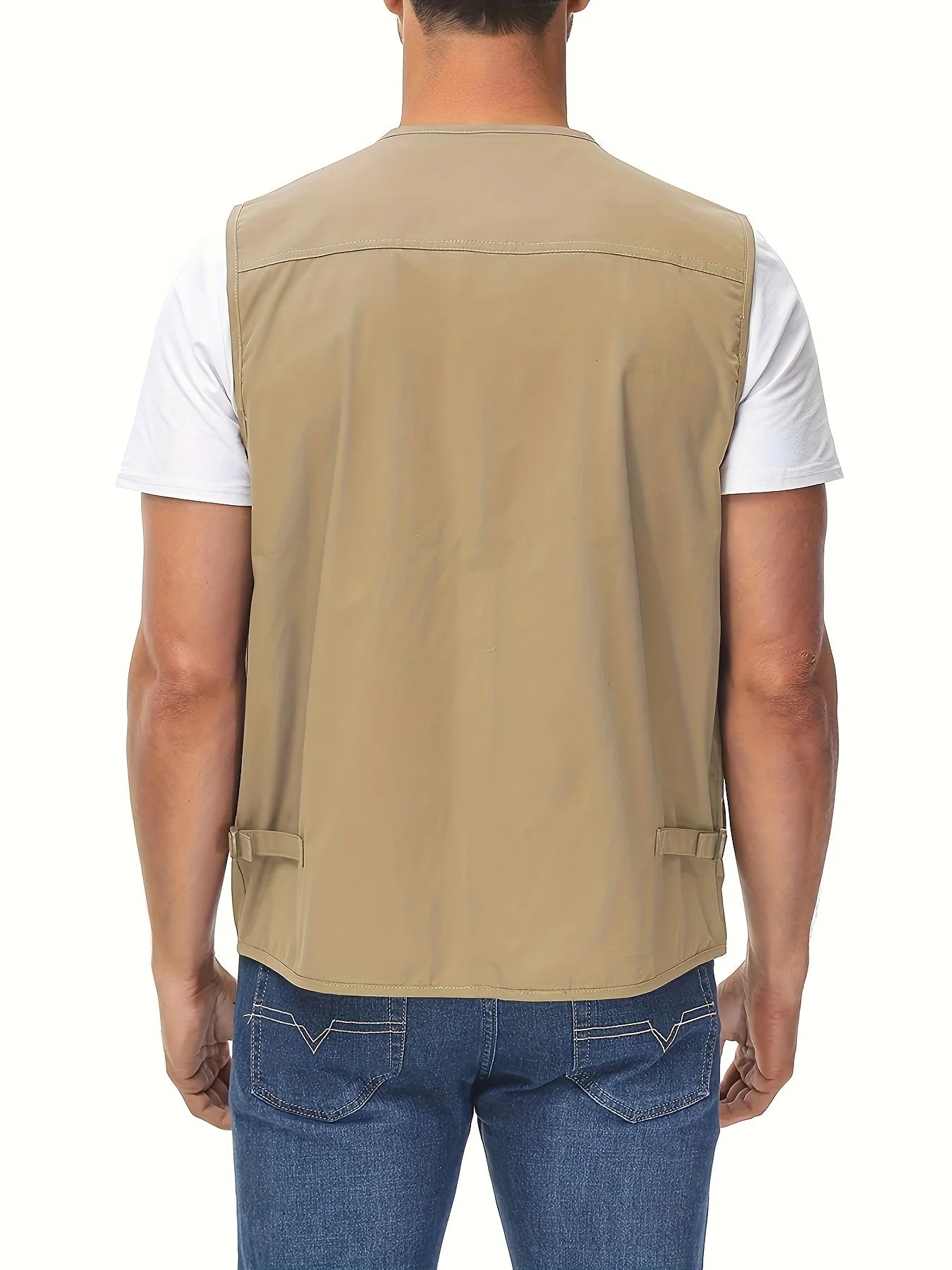 Men's Plus Size Fishing Vest Utility Travel Multi Pockets Outdoor Work Sports Summer Vest