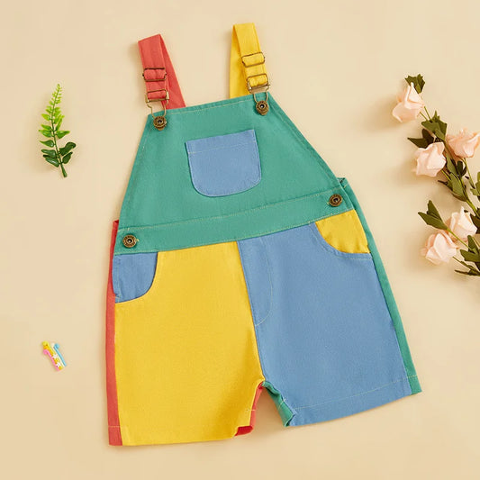 Infant Baby Denim Overalls Jumpsuit with Adjustable Straps