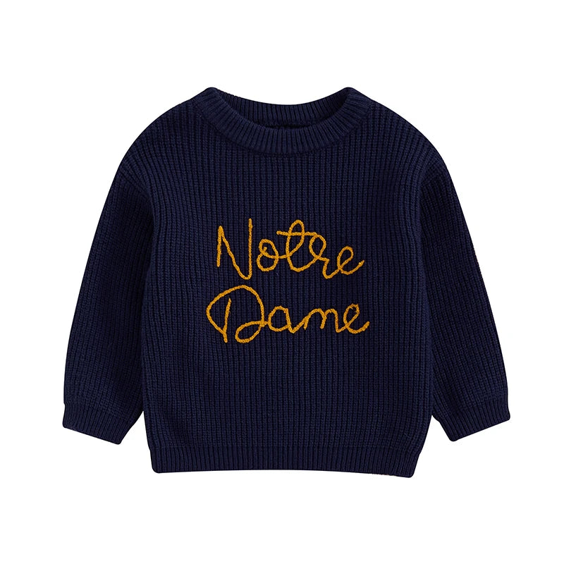 Lioraitiin Toddler Kids Baby Boys Fall Sweater Two Colors Long Sleeve Crew Neck Knitwear Pullover