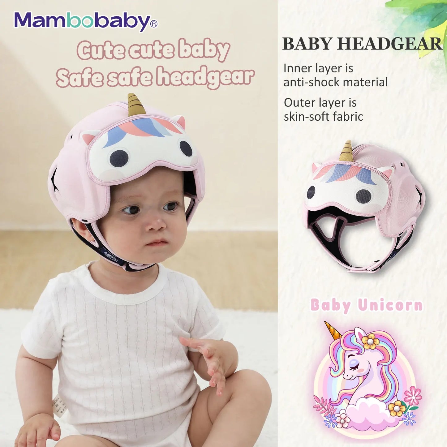 Mambobaby Safe Anti-Shock Baby Helmet for Infant Safety