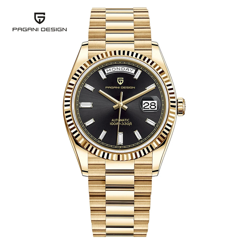 2025 New PAGANI DESIGN DD36 Mens Mechanical Watches Gold Luxury Automatic Watch For Men AR Sapphire Mirror Waterproof Gift Clock