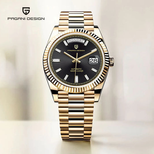2025 New PAGANI DESIGN DD36 Mens Mechanical Watches Gold Luxury Automatic Watch For Men AR Sapphire Mirror Waterproof Gift Clock